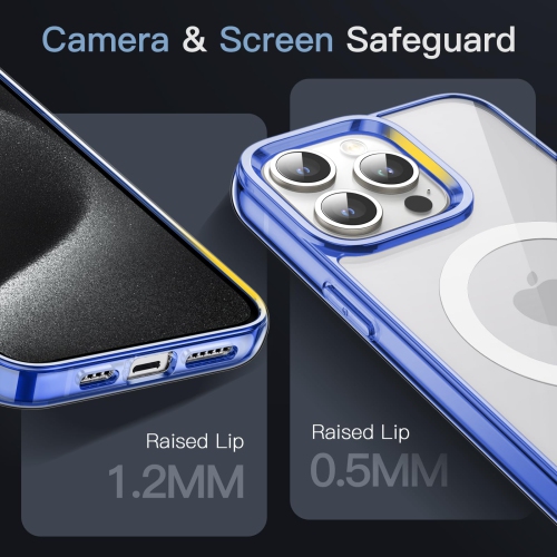 Magnetic Case for iPhone 15 Pro 6.1-Inch Compatible with MagSafe Wireless Charging, Shockproof Phone Bumper Cover, Anti-Scratch Clear Back