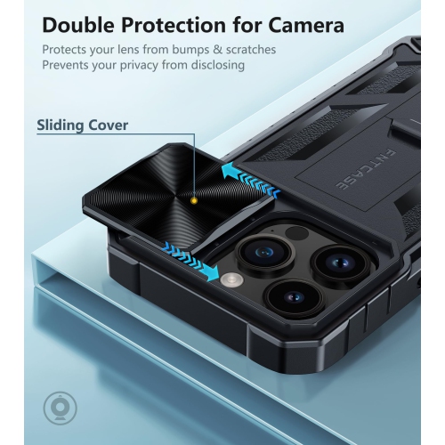 Étui pour iPhone 15-Pro : Protection antichoc Couverture rigide contre les chutes pour 15 Pro | coque en TPUR robuste avec béquille de qualité