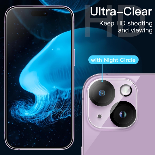 5 in 1 Case for iPhone 15 Plus 6.7-Inch with 2-Pack Each Tempered Glass Screen Protector and Camera Lens Protector, Non-Yellowing Shockproof Bumper