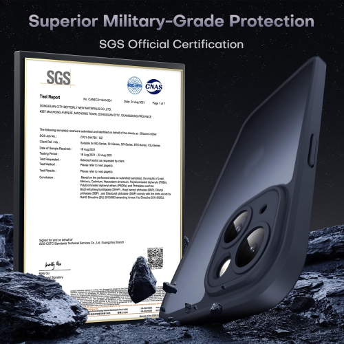 for iPhone 15 Case with 2 Pack Screen Protector, Upgraded Full Camera Protection Shockproof Protection Translucent Matte Hard Back for iPhone 15