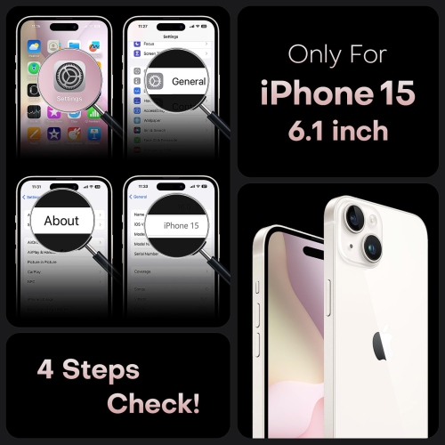 for iPhone 15 Case with 2 Pack Screen Protector, Upgraded Full Camera Protection Shockproof Protection Translucent Matte Hard Back for iPhone 15