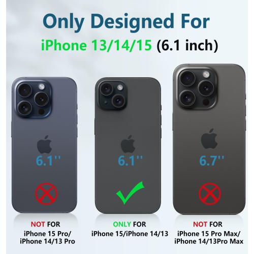 for iPhone 15 Phone Case: for iPhone 15 | Military Grade Dropproof Cell Phone Cover with Kickstand & Slide | Heavy Duty Rugged Phonecase Bumper