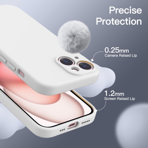 Magnetic Silicone Case for iPhone 15 Plus 6.7-Inch, Compatible with MagSafe, Phone Cover with Camera Lens Full Protection