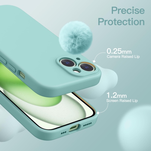 Magnetic Silicone Case for iPhone 15 Plus 6.7-Inch, Compatible with MagSafe, Phone Cover with Camera Lens Full Protection