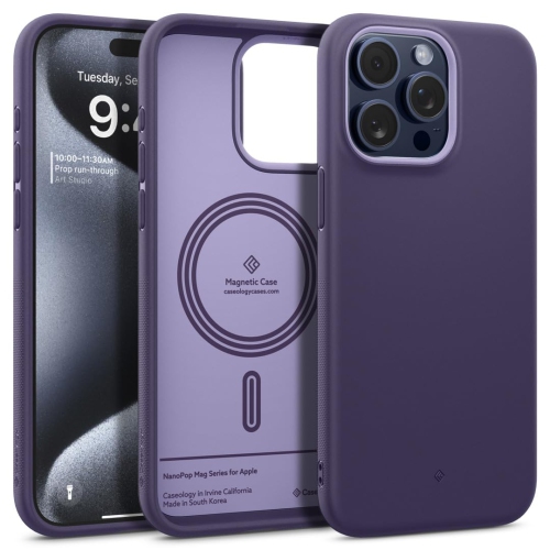 Nano Pop Mag for iPhone 15 Pro Case 5G Dual Layer Silicone Case Compatible with Magsafe Military Grade Drop Tested - Grape Purple
