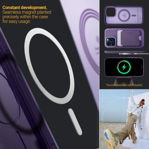 Nano Pop Mag for iPhone 15 Pro Case 5G Dual Layer Silicone Case Compatible with Magsafe Military Grade Drop Tested - Grape Purple