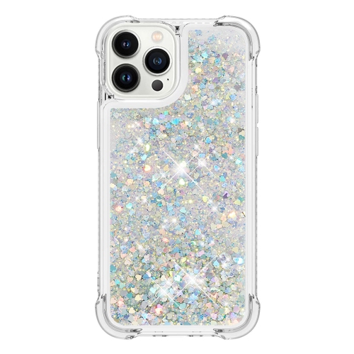 Case for iPhone 15 Pro 6.1", Bling Glitter Liquid Clear Case Floating Quicksand Shockproof Protective Sparkle Silicone Soft TPU Case for iPhone 15