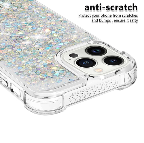 Case for iPhone 15 Pro 6.1", Bling Glitter Liquid Clear Case Floating Quicksand Shockproof Protective Sparkle Silicone Soft TPU Case for iPhone 15