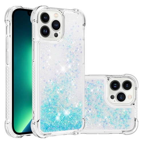 Étui pour iPhone 15 Pro 6,1 po, étui liquide brillant liquide flottant QuickSand protecteur antichoc silicone souple et scintillant pour iPhone 15