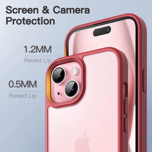 Matte Case for iPhone 15 6.1-Inch, Shockproof Military Grade Drop Protection, Frosted Translucent Back Phone Cover, Anti-Fingerprint