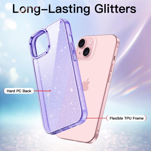 Étui scintillant pour iPhone 15 plus 6,7 po, étui antichoc brillant et brillant, joli étincelant pour femmes et filles
