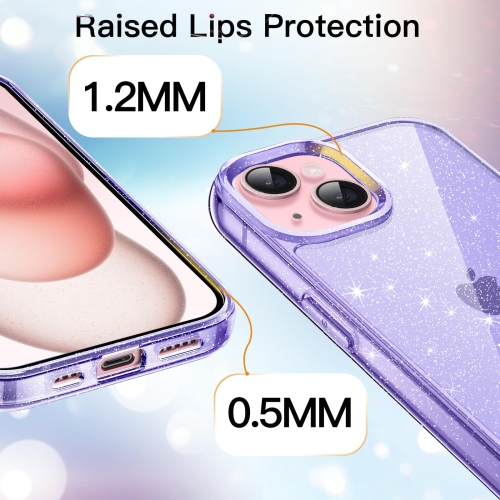 Étui scintillant pour iPhone 15 plus 6,7 po, étui antichoc brillant et brillant, joli étincelant pour femmes et filles