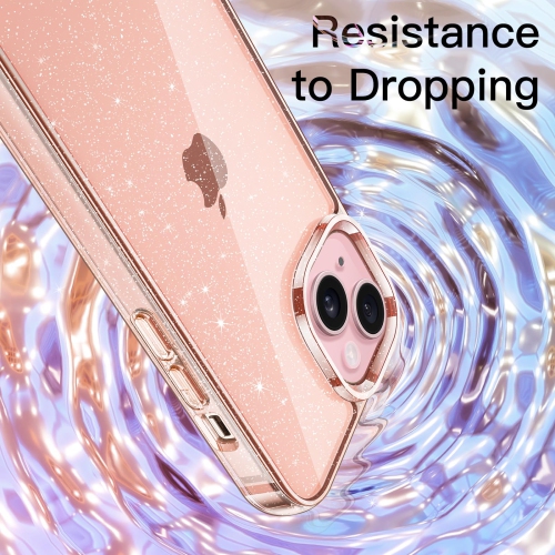 Étui scintillant pour iPhone 15 plus 6,7 po, étui antichoc brillant et brillant, joli étincelant pour femmes et filles