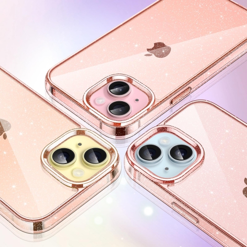 Étui scintillant pour iPhone 15 plus 6,7 po, étui antichoc brillant et brillant, joli étincelant pour femmes et filles