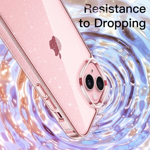 Étui scintillant pour iPhone 15 plus 6,7 po, étui antichoc brillant et brillant, joli étincelant pour femmes et filles