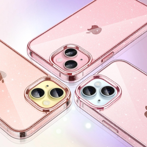 Étui scintillant pour iPhone 15 plus 6,7 po, étui antichoc brillant et brillant, joli étincelant pour femmes et filles