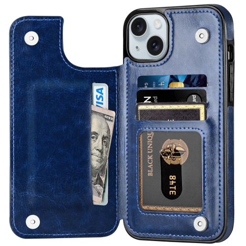 Conçu pour l'étui iPhone 15 plus, étui-portefeuille en cuir de polyuréthane de qualité supérieure pour iPhone 15 plus avec béquille pour porte-carte