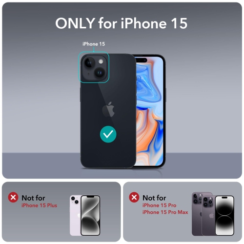 Étui iPhone 15, compatible avec MagSafe, protection de qualité militaire, résistant au jaunissement, dos résistant aux rayures étui magnétique pour