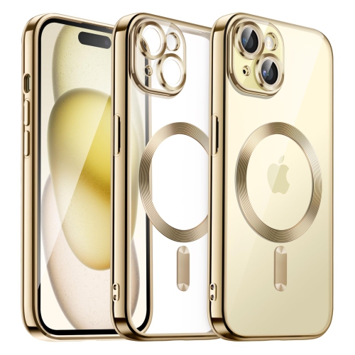 Electroplated Case for iPhone 15 6.1-Inch, Camera Lens Full Protection, Compatible with MagSafe Wireless Charging, Shockproof Soft TPU Phone Cover