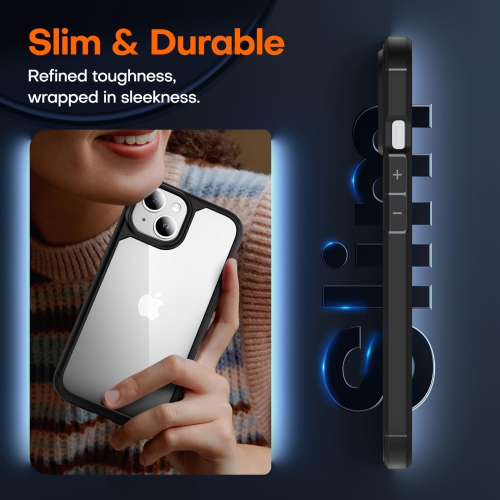 5-in-1 for iPhone 15 Case, Not Yellowing with 2X Screen Protectors + 2X Camera Lens Protectors, Military Grade Drop Protection Shockproof Slim Phone