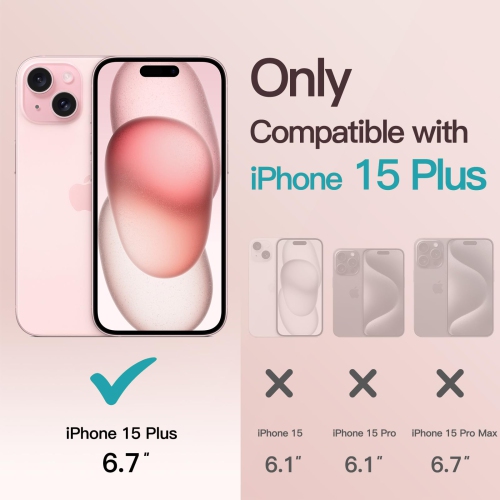 Electroplated Case for iPhone 15 Plus 6.7-Inch, Camera Lens Full Protection, Compatible with MagSafe Wireless Charging, Shockproof Soft TPU Phone