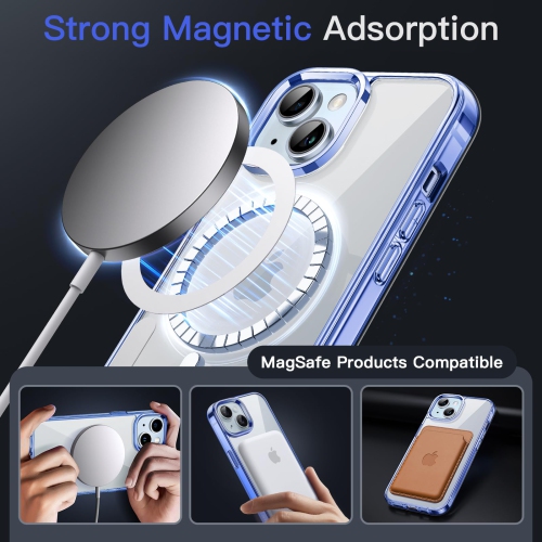 Magnetic Case for iPhone 15 Plus 6.7-Inch Compatible with MagSafe Wireless Charging, Shockproof Phone Bumper Cover, Anti-Scratch Clear Back