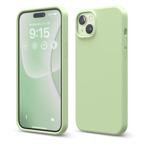 iPhone – Étui 15 plus, étui en silicone liquide, couverture de protection complète du corps, antichoc, étui mince pour téléphone, doublure douce en m