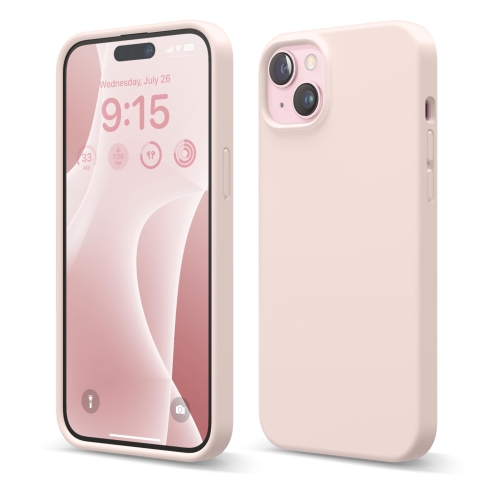 iPhone – Étui 15 plus, étui en silicone liquide, couverture de protection complète du corps, antichoc, étui mince pour téléphone, doublure douce en m