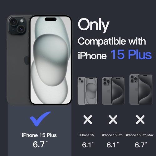 Case for iPhone 15 Plus 6.7-Inch, Non-Yellowing Shockproof Phone Bumper Cover, Anti-Scratch Clear Back