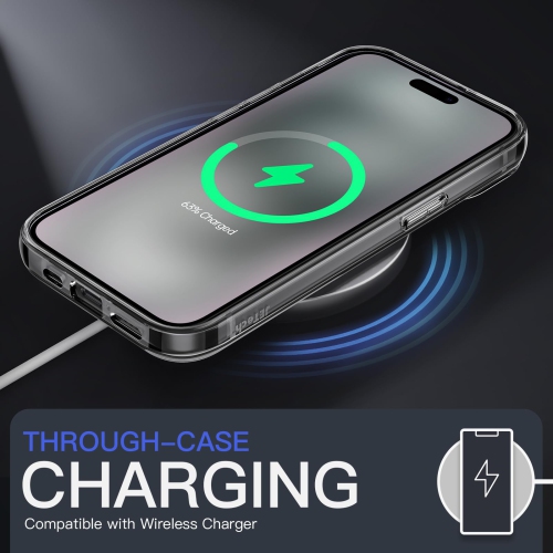 Case for iPhone 15 Plus 6.7-Inch, Non-Yellowing Shockproof Phone Bumper Cover, Anti-Scratch Clear Back