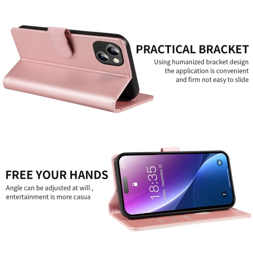 Étui portefeuille iPhone 15 plus en cuir véritable anti-vol RFID béquille fermoir magnétique solide fentes carte crédit protection iPhone 15 plus