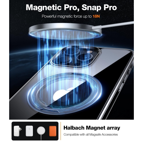 360° Rotatable Ring for iPhone 15 Case with Stand, Compatible with MagSafe, Military Grade Drop Protection, Yellowing Resistant, Magnetic Case for