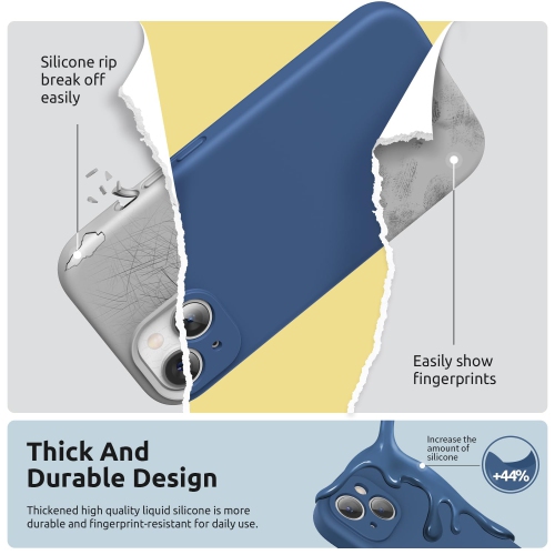 Designed for iPhone 15 Plus Case 6.7 inch, with Camera Protection Liquid Silicone Soft Gel Rubber Phone Case Cover with Lanyard and Microfiber Lining