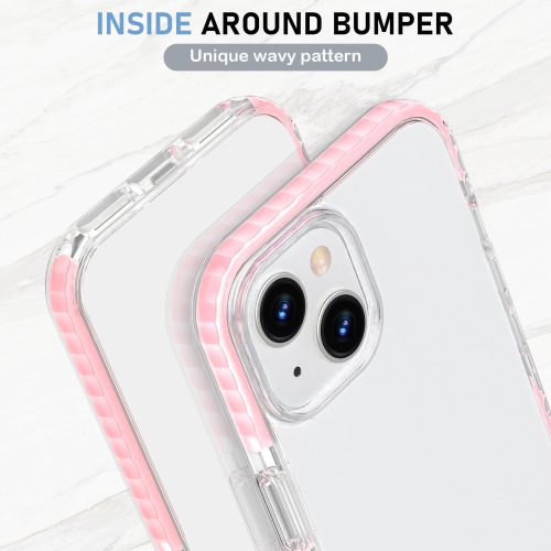 iPhone 15 Plus Case, Clear Thin Slim Crystal Transparent Cover Shockproof Bumper Case for iPhone 15 Plus 6.7" 2023-Pink