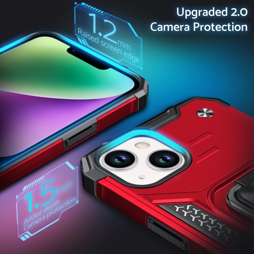 for iPhone 15 Case with Stand, Military Grade Full Body Protective Phone Case with 360° Rotatable Metal Ring Kickstand Support Magnet Mount