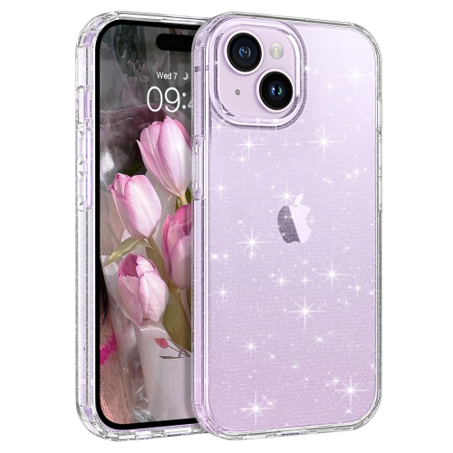 HLD for Iphone 15 Plus Case Glitter Clear Transparent Slim Soft Tpu Bumper Cover Shockproof Full Body Protective Phone Cases for Iphone 15 Plus 6.7 Inch 2023, Clear