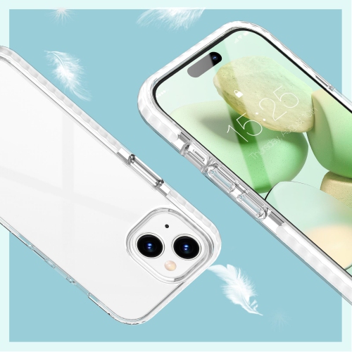 iPhone 15 Case, Clear Thin Slim Crystal Transparent Cover Shockproof Bumper Case for iPhone 15 6.1" 2023-White