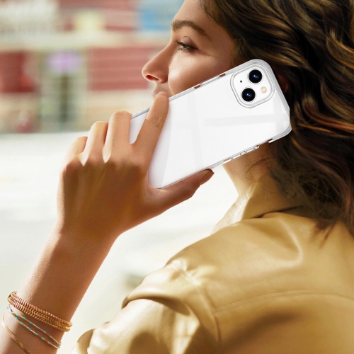 iPhone 15 Case, Clear Thin Slim Crystal Transparent Cover Shockproof Bumper Case for iPhone 15 6.1" 2023-White