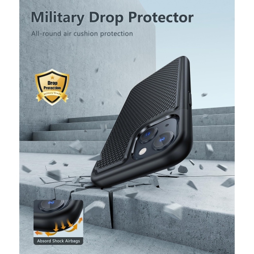 for iPhone 14 Phone Case: iPhone 15 Case Dual Layer Heavy Duty Cell Phone Protective Cover Shockproof Rugged with Non-Slip Textured - Military Drop