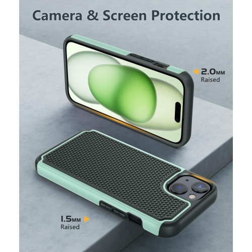 Pour étui de téléphone iPhone 14 : étui robuste antichoc double couche iPhone 15 avec texture antidérapante - protecteur de protection militaire