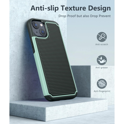 Pour étui de téléphone iPhone 14 : étui robuste antichoc double couche iPhone 15 avec texture antidérapante - protecteur de protection militaire