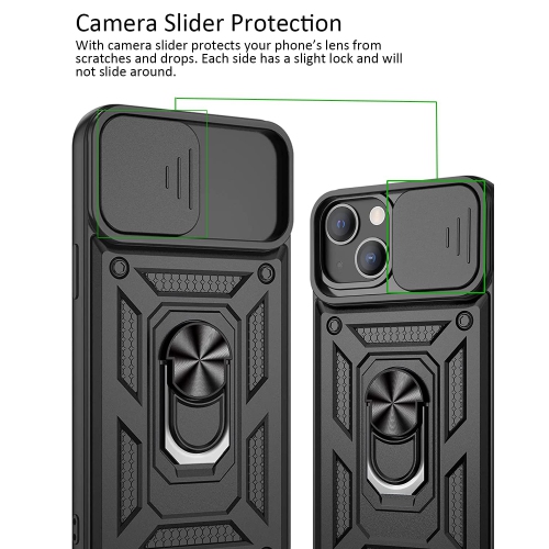 for iPhone 15 Case with Tempered Glass Screen Protector 2PCS, 360 Full Body Military-Grade Drop Protection Heavy Duty Protective Phone Cases with