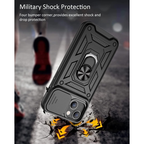 for iPhone 15 Case with Tempered Glass Screen Protector 2PCS, 360 Full Body Military-Grade Drop Protection Heavy Duty Protective Phone Cases with