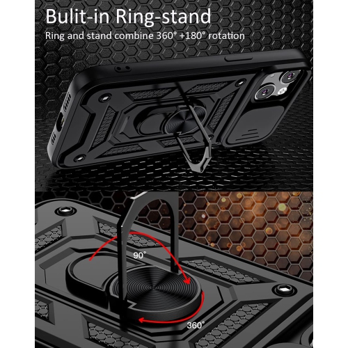 for iPhone 15 Case with Tempered Glass Screen Protector 2PCS, 360 Full Body Military-Grade Drop Protection Heavy Duty Protective Phone Cases with