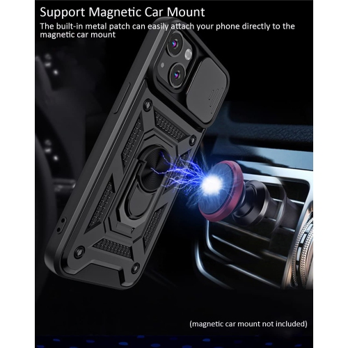 for iPhone 15 Case with Tempered Glass Screen Protector 2PCS, 360 Full Body Military-Grade Drop Protection Heavy Duty Protective Phone Cases with