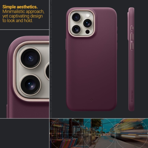 Nano Pop Mag for iPhone 15 Pro Max Case 5G Dual Layer Silicone Case Compatible with Magsafe Military Grade Drop Tested - Burgundy Bean
