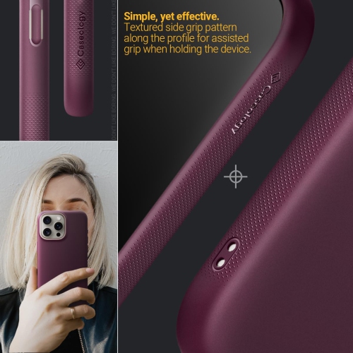 Nano Pop Mag for iPhone 15 Pro Max Case 5G Dual Layer Silicone Case Compatible with Magsafe Military Grade Drop Tested - Burgundy Bean