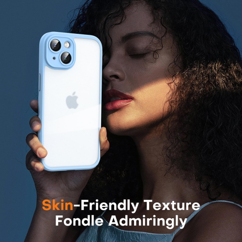 for iPhone 15 Case with 2 Pack Screen Protector, Upgraded Full Camera Protection Shockproof Protection Translucent Matte Hard Back for iPhone 15