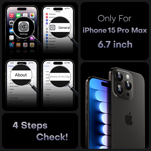 for iPhone 15 Pro Max Case with 2 Pack Screen Protector, Upgraded Full Camera Protection Shockproof Protection Translucent Matte Hard Back for iPhone