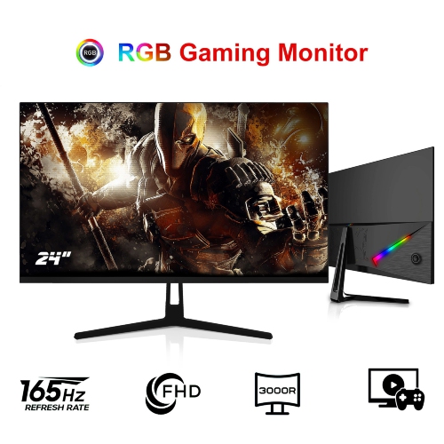 Gaming PC AQVIN-AQ20 Desktop Computer Tower - New 24 inch Curved Gaming Monitor - Only at Best Buy